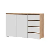 Комод Хелен 4 ящика и двери КМ-06 крафт золотой/белый