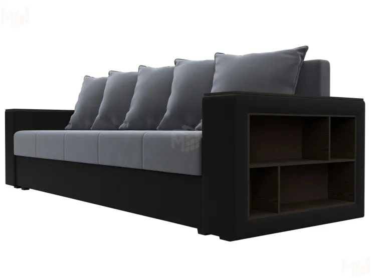 Диван прямой Дубай Лайт ( Серый\Черный )