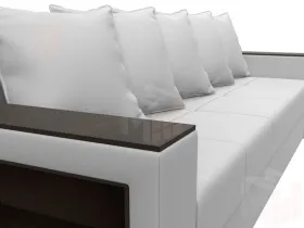 Диван прямой Дубай Лайт полки слева ( Белый )