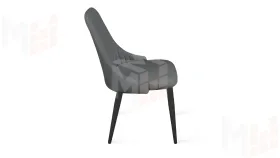 Стул Франк (конус) исп. 2 - ДП2-30 Черный матовый/Микровелюр Catania Silver (серый)