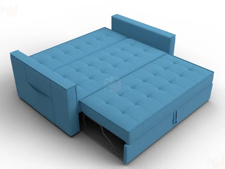 Диван прямой Лига-104 (140) ( Амур 10 голубой )