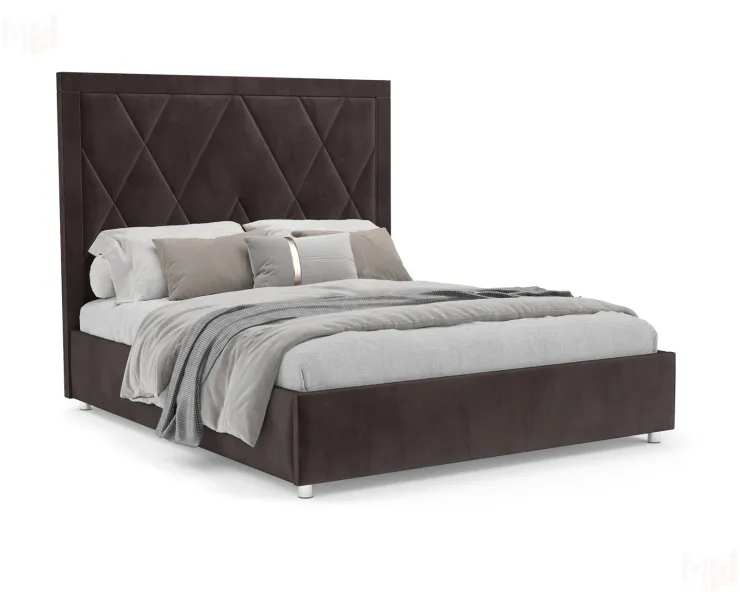 Кровать Треви 140 см (Бархат шоколадный Star Velvet 60 Coffee)