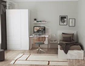 S01200 Варма Стор 123 шкаф распашной 222х123х57, белый S01200 Варма Стор 123 шкаф распашной 222х123х57, белый