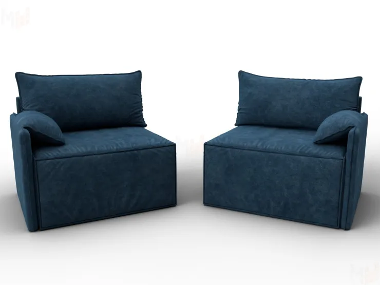 Диван прямой модульный Лига-106 ( BRUT 11 синий )