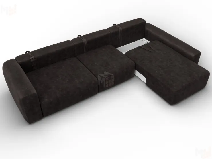 Диван угловой Лига-066 НПБ Лонг угол правый ( BRUT 17 коричневый )