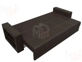 Диван прямой Дубай Лайт полки слева ( Коричневый )