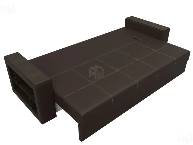 Диван прямой Дубай Лайт полки слева ( Коричневый )