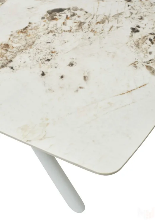 Стол RIVOLI 140 GLOSS LUXURY PANDORA SINTERED STONE/ WHITE