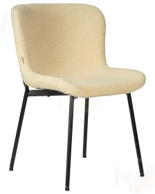 Стул обеденный DOBRIN MILO (черные ножки, кремовый букле (UF992-02))