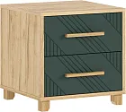 Ирис Тумбы прикроватные (2шт) (Браш Мени Грин, Дуб Крафт)