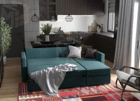 Диван трехместный с угловой секцией Вало КП Malmo 81 (turquoise) SA Диван трехместный с угловой секцией Вало КП Malmo 81 (turquoise) SA