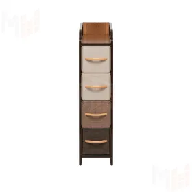 Комод Leset Ноа узкий 4 ящика (Коричневый/Бежевый, светло-коричневый, темно-коричневый/Красный клён)