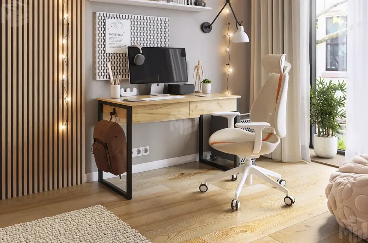 Стол Юниор дуб крафт золотой/черный муар