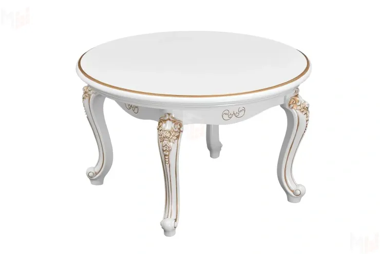 Столик круглый Натали белый глянец