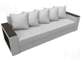 Диван прямой Дубай Лайт полки слева ( Белый )