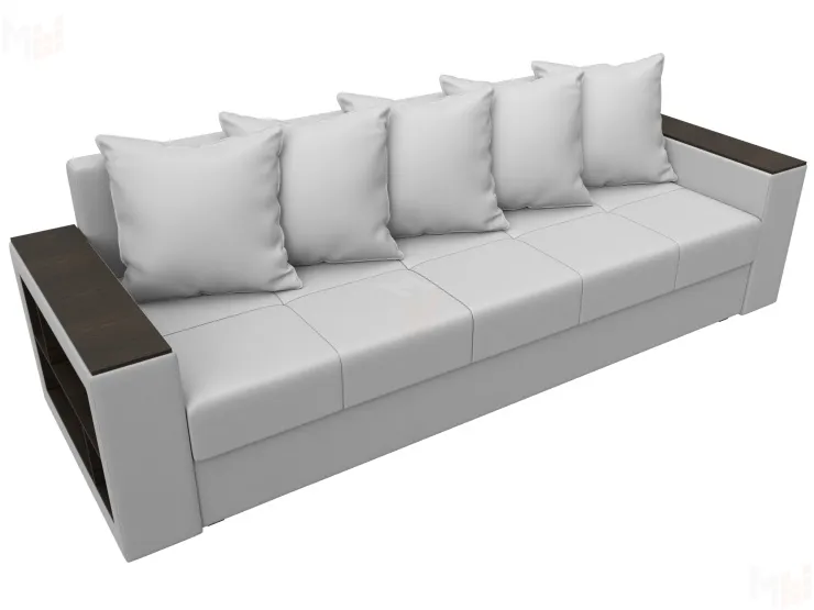 Диван прямой Дубай Лайт полки слева ( Белый )