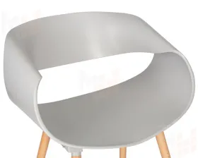 Стул обеденный DOBRIN ALIEN (ножки светлый бук, цвет светло-серый (GR-01))