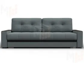 Диван прямой с декором Лига-096 НПБ ( Амур 07 серый;черный )