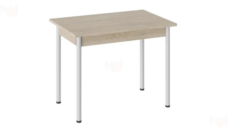 Стол Родос Тип 1 с опорой d40 Белый муар, Дуб Сонома