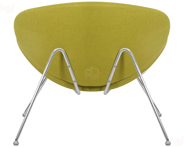 Кресло дизайнерское DOBRIN EMILY (светло-зеленая ткань AF3, хромированная сталь)