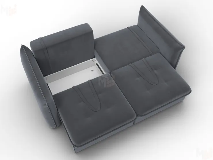 Диван прямой Лига-100 НПБ ( SEVEN 17 серый )