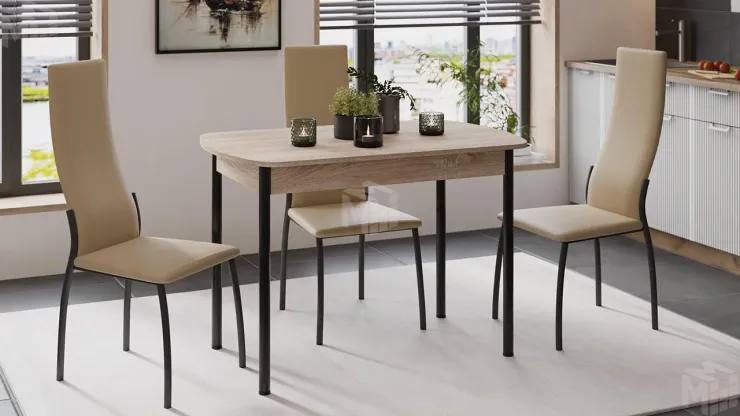 Стол обеденный Крит Черный, Сонома