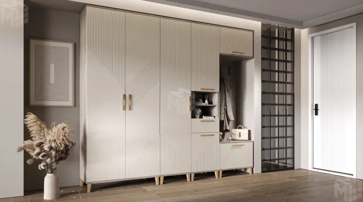 Прихожая Ирис Кашемир/Дуб Крафт серый