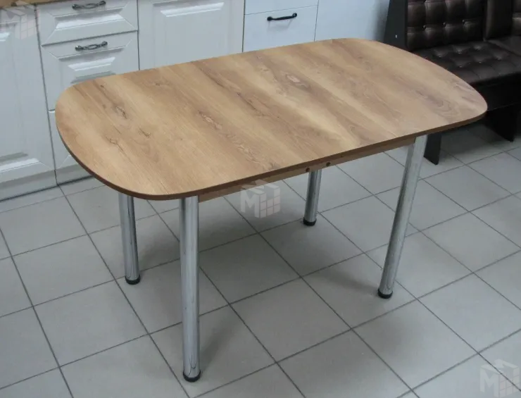 Стол Евро раскладной 1000*680 (дуб Вотан), ножки хром