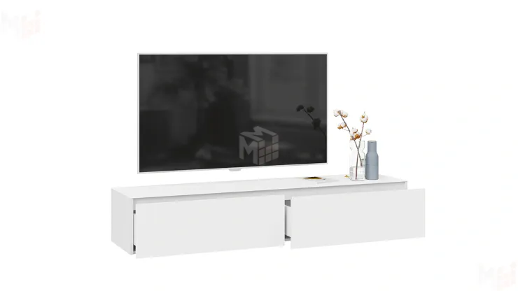 Тумба ТВ Глосс - ТД 319.03.11 Белый глянец, Стекло Белый глянец