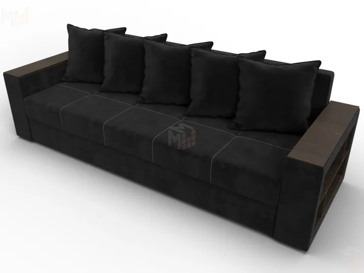 Диван прямой Дубай Лайт ( SEVEN 35 черный )