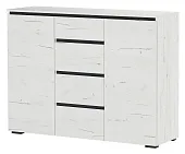 Комод  ГРЕТТА 2С4Я Крафт белый-Антрацит Комод  ГРЕТТА 2С4Я Крафт белый-Антрацит