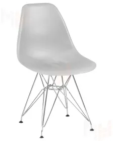 Стул обеденный DOBRIN DSR (ножки хром, цвет светло-серый (GR-01))