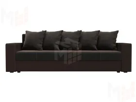 Диван прямой Дубай Лайт полки слева ( Коричневый\Коричневый )