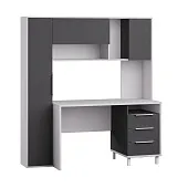 Стол рабочий Комфорт 12.95 N Белый премиум, Серый Шифер