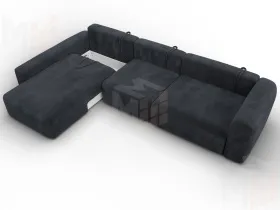 Диван угловой Лига-066 НПБ Лонг угол левый ( TOWER 11 темно-серый )