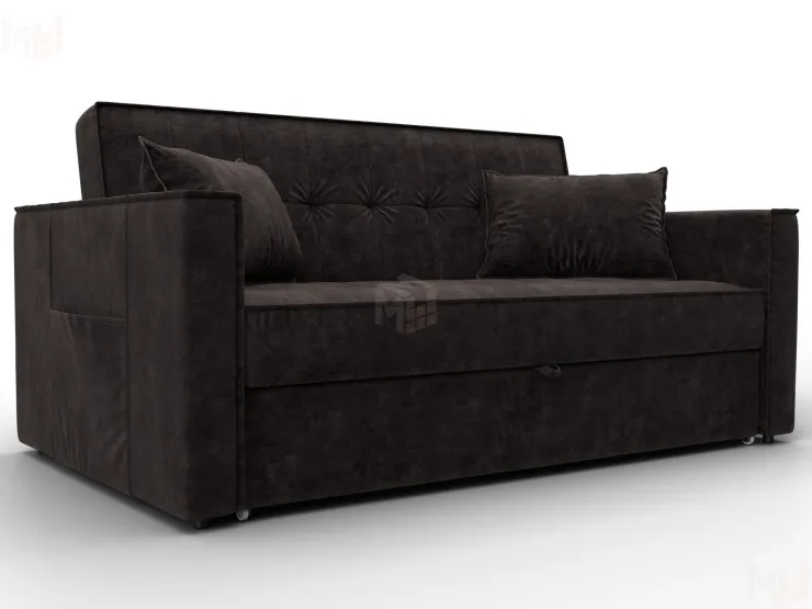 Диван прямой Лига-104 (140) ( BRUT 17 коричневый )