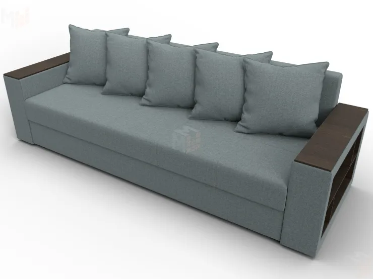 Диван прямой Дубай Лайт ( Амур 07 серый )