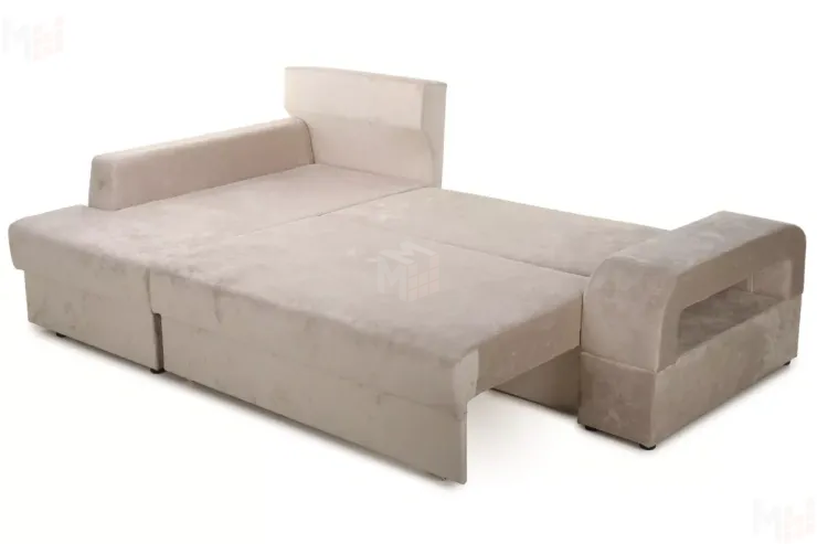 Диван угловой Марго Бежевый Левый Велюр