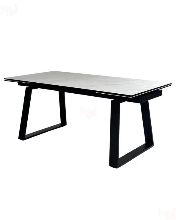 Стол VASTO 180 MARBLES KL-99 Белый мрамор матовый / черный каркас