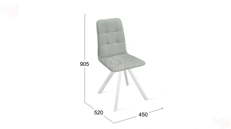 Стул Аспен К2 Белый матовый, Велюр Confetti  Silver