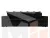 Диван прямой Дубай Лайт ( Черный;Черный )