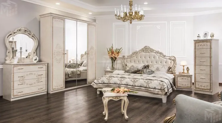 Кровать Патрисия 180х200 см крем корень глянец