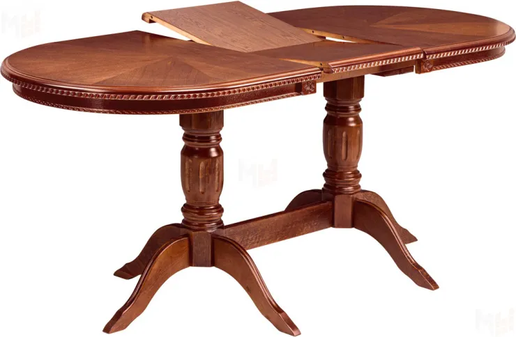 Обеденная группа стол раздвижной Лорель 140 и 2 стула + 2 кресла Лорель Миланский орех