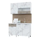 Кухня ТРЕНД 1,3 МДФ мрамор милк/холст латте