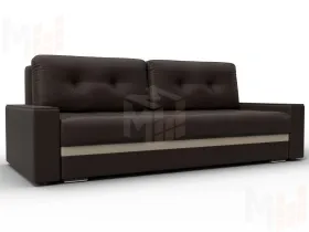 Диван прямой с декором Лига-096 НПБ ( Коричневый;Бежевый )