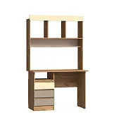 Стол письменный с надстройкой Челси Color (глиняный серый/слоновая кость)