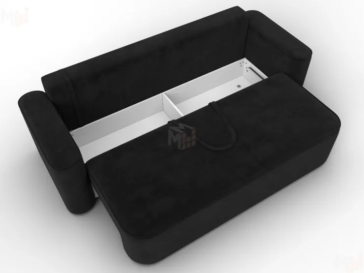 Диван прямой Лига-118 НПБ ( SEVEN 35 черный )