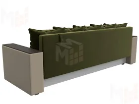 Диван прямой Дубай Лайт полки слева ( Зеленый\Бежевый )