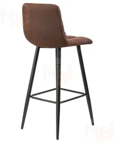 Стул барный DOBRIN NICOLE (черные матовые ножки, коричневая микрофибра (PK-03))