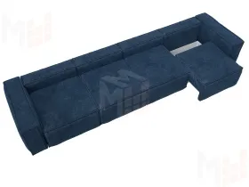 Диван прямой Лига-081 НПБ МегаЛонг ( BRUT 11 синий )